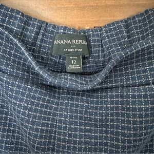 Navy plaid pull on dress pant